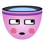 Vector image of blushing boy face on a mug