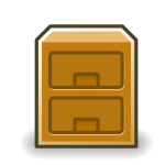 Vector clip art of brown file cabinet