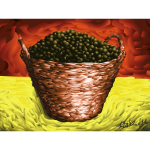 Basket full of olives vector image