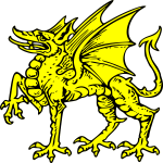 Yellow dragon vector clip art