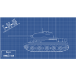 T-34-85 tank technical vector drawing