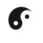 Yin yang symbol black and white color