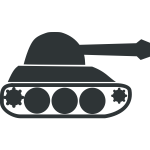 Black army tank vector icon