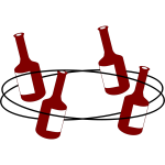 Vector clip art of four dancing bottles