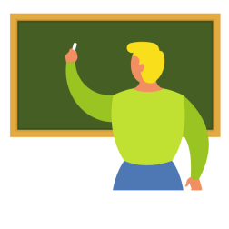 Teacher giving a lecture