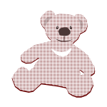 Teddy bear cross-hatched