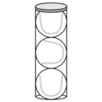 Tennis balls in a cylinder vector image