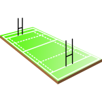 Rugby field vector illustration