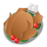 Thanksgiving day turkey serving vector icon
