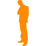 Vector silhouette clip art of thinking man