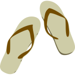 Vector illustration of brown flip flops