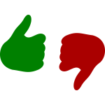 Vector drawing of thumb up and down