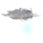 Vector image of weather forecast color symbol for thunder sky