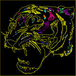 Tiger yellow outline
