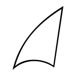 Vector image of lineart shark fin