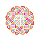Vector drawing of colorful maze flower