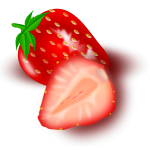 Vector image of cut strawberry