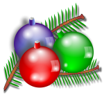 Three Christmas ornaments vector image