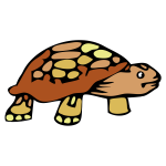 Vector clip art of old brown tortoise
