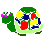 Graphics of colorful children's cartoon tortoise
