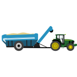 Farm tractor with grain cart vector image