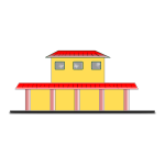 Vector image of train station