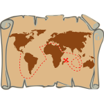 Old pirate route map