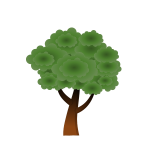 Simple vector image of round tree top