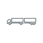 Trailer truck icon line art vector drawing
