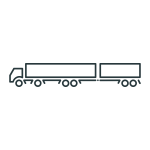 Long trailer truck icon line art vector graphicss