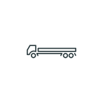 Vector graphics of single unit truck pulling a trailer
