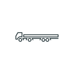 Vector drawing of extended towing vehicle symbol