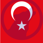 Turkish flag vertical position