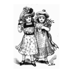 two girls grayscale
