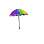 Vector graphics of rainbow umbrella