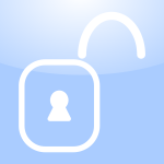 Vector drawing of application unlock icon with a keyhole sign