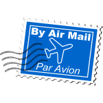 By air mail postal stamp vector illustration