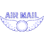 Vector drawing of air mail rubber stamp imprint