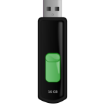 Vector graphics of retractable black and green flash USB memory
