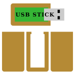 Vector image of wooden USB stick