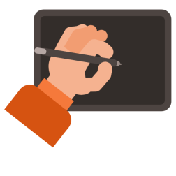 Drawing with a graphic tablet
