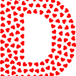 Valentine Hearts Alphabet Font D