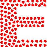 Valentine Hearts Alphabet Font E