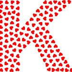 Valentine Hearts Alphabet Font K
