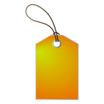 Vector clip art of orange shadow price tag