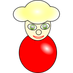 Vector illustration of smiling red female avatar