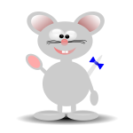 Vector graphics of happy cartoon mouse standing