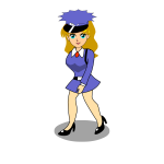 Walking policewoman