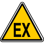 Vector drawing of triangular EX warning sign