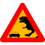 Warning Tyrannosaurus Rex vector image